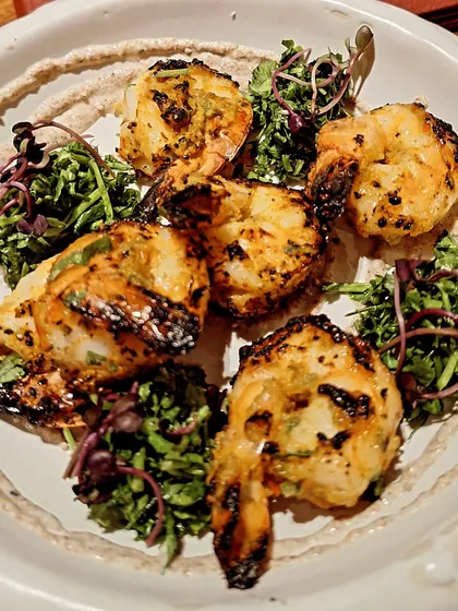 Grilled prawns from Loya. The smoky flavor and fresh herbs were a perfect combination.