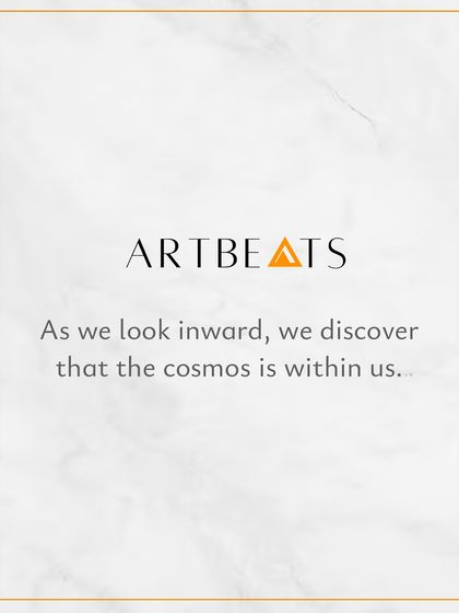 A simple but profound reminder that inspired the 'Cosmic Symphonies' piece. As we look inward, we discover that the cosmos is within us. This is the core message I wanted the artwork to carry.