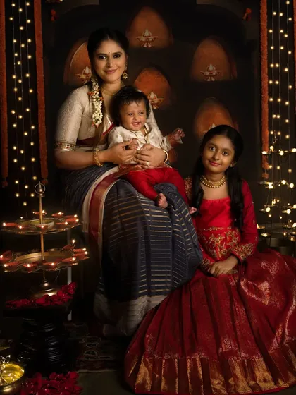 Another beautiful family portrait from our Diwali sessions, capturing the love and light of the festival.