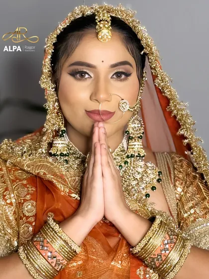A candid moment showing the bride's happy and confident expression, a testament to feeling beautiful and comfortable in her makeup.
