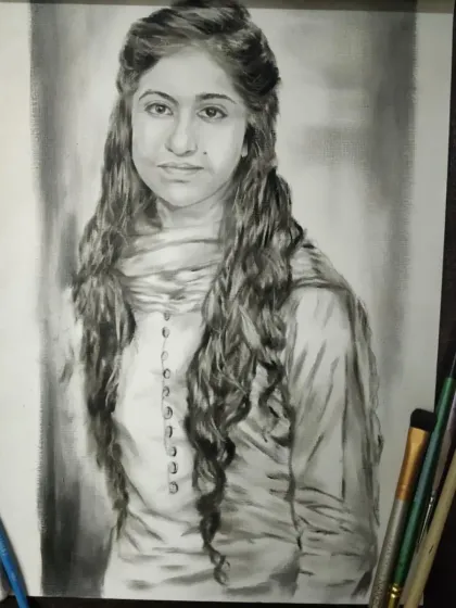 Realistic Charcoal & Dry Brush Sketches photo 14