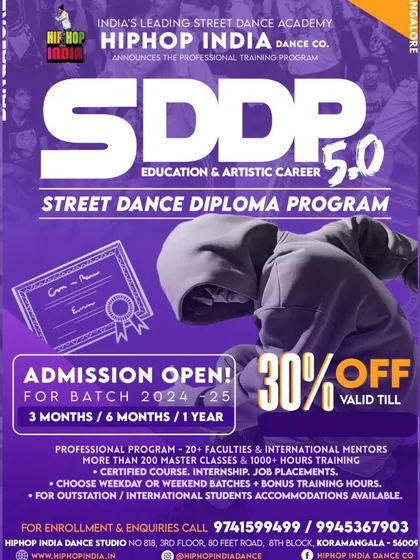 This is our core offering: the Street Dance Diploma Program (SDDP). We offer 3, 6, and 12 month certified courses with options for weekday or weekend batches. This professional program is your pathway to a career in dance.
