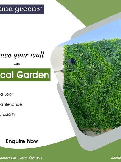 Enhance your outdoor wall with a simple, dense green vertical garden. It provides a clean, natural look that requires no maintenance and stays vibrant all year.