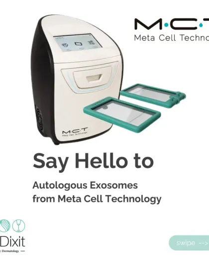 I am proud to use Meta Cell Technology (MCT) to harvest autologous exosomes. This groundbreaking technology allows me to create a personalized, powerful treatment for skin and hair right here in my clinic.
