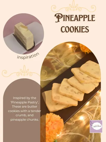 Pineapple Cookies inspired by the nostalgic pineapple pastry, these are tender butter cookies with real pineapple chunks.