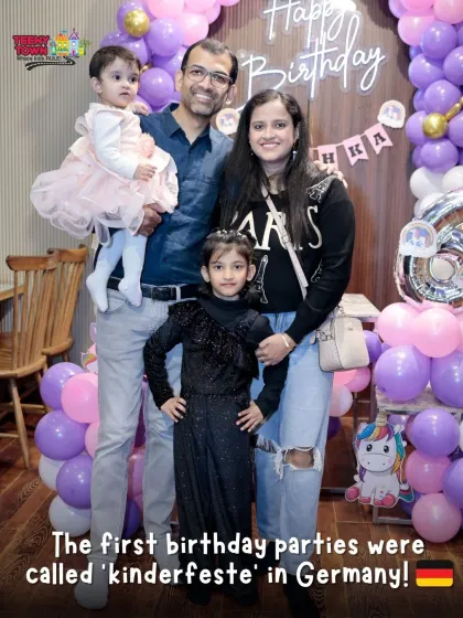 A beautiful family portrait at a unicorn-themed party. I create the perfect setting for you to capture these precious family moments.