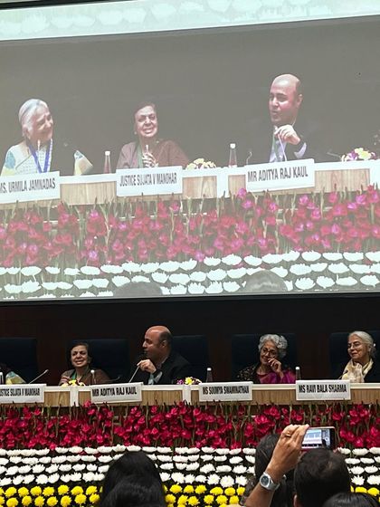 A view of the esteemed panelists at the NCW Foundation Day event. Listening to such experienced voices is always insightful.