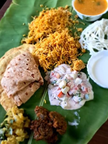 My Maharashtrian Veg Meal Box for Gudi Padwa. It's a simple, traditional, and delicious spread including Masale Bhaat, Puran Poli, and Kothimbir Wadi. Sometimes, simple is best!