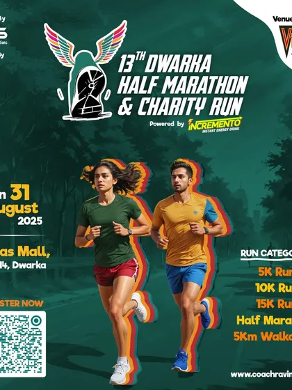 The Dwarka Half Marathon is our oldest and most iconic race. This poster gives you a glimpse of what to expect: a professionally organized event with multiple race categories for every level of runner, right in the heart of the city.
