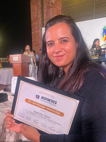 I was thrilled to receive the Aesthetics Mentorship award. This recognition provides a valuable opportunity to learn from other international experts, which in turn enhances the care I can provide. Continuous learning is a cornerstone of my practice.