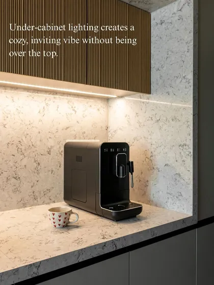 Under-cabinet lighting is a simple detail that has a huge impact. It creates a cozy, inviting vibe without being overpowering, and it’s also incredibly practical for illuminating your workspace.