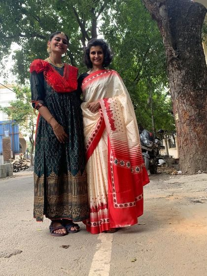 A proud moment with my student after her Kathak exams. We encourage all our students to pursue formal certifications to mark their progress in the art form.