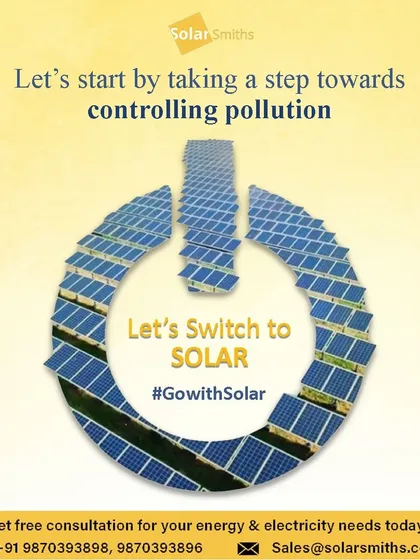 Let's start by taking a step towards controlling pollution. Let's switch to solar. The power button icon made of solar panels symbolizes this important choice.