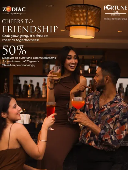 I delight in bringing people together. This gathering at my Zodiac restaurant showcases the vibrant, social atmosphere I can create, perfect for celebrating friendships with special group packages that include buffet discounts and private cinema screenings.