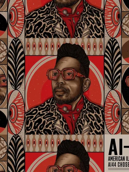 A surreal portrait of musician Damon Locks, commissioned for Bandcamp Weekly. For this piece, I created a patterned, tile-like background that reflects the layered and rhythmic nature of his music, blending his likeness with symbolic, abstract elements. This is an example of my award-winning editorial portraiture.