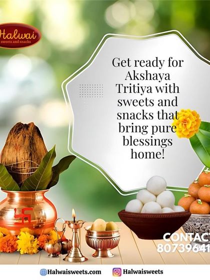 Get ready for Akshaya Tritiya with sweets and snacks that bring pure blessings home. Our offerings include Rasgulla, Ladoo, and Peda for this auspicious day.