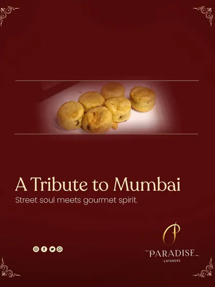 A tribute to Mumbai. We give the city's beloved Vada Pav a gourmet twist, presenting it as a bite-sized appetizer that captures the soul of Mumbai street food.