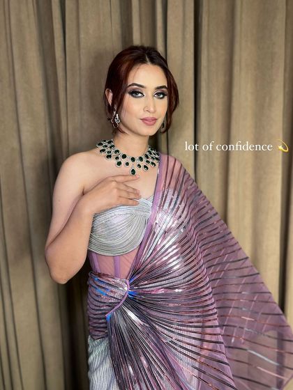 A lot of confidence. The makeup is designed to empower and make a statement.