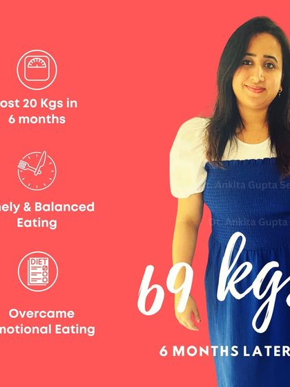 Six months later, Firdosh is at 69 kgs. Her success came from timely, balanced eating and overcoming emotional eating habits, which are key areas I focus on with my clients.