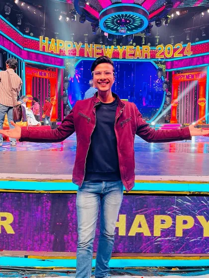 A New Year's celebration on set. It was a joy to ring in 2024 with the cast and crew, sharing my magic.