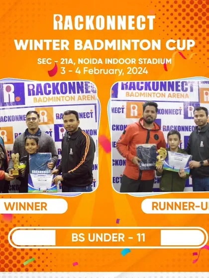 Congratulations to the top players in the Boys Singles Under 11 category at the Winter Badminton Cup. We ensure every event has a proper prize distribution ceremony.