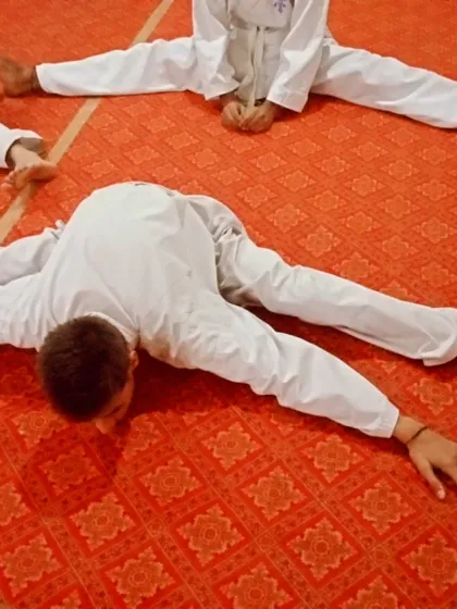 This young boy is also pushing his limits in flexibility. I am proud of his effort.