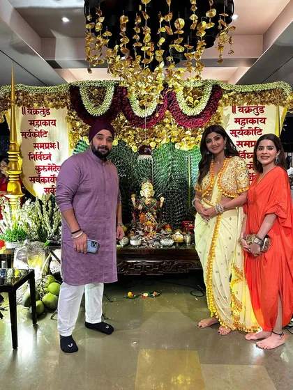 Celebrating Ganesh Chaturthi with Mrs. Shilpa Shetty Kundra and her family. We are honored to be a part of their sacred traditions and festive moments year after year.