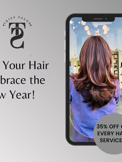 Let your hair embrace the New Year. This graphic promoted our exclusive 35% off on every hair service to welcome the new year with a fresh vibe.