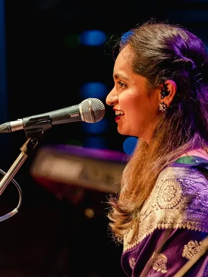 A close-up from the 'Abhivandanam' concert, a night filled with intense musical energy and gratitude. It was a joy to share the stage with such an amazing lineup of artists.