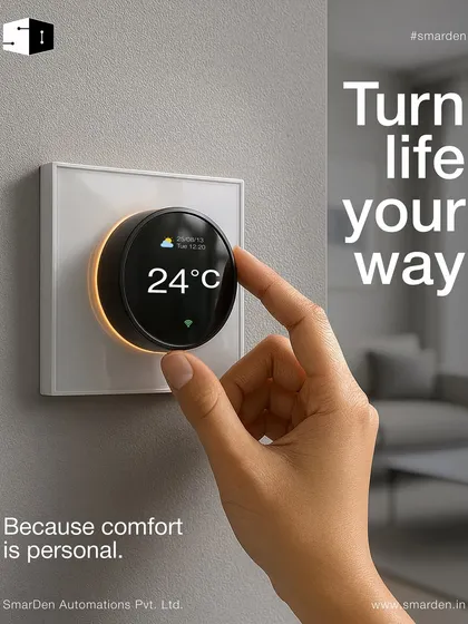 Comfort is personal, and controlling it should be simple and satisfying. I provide intuitive controls like this smart knob, letting you adjust your home's temperature and feel with a simple, elegant turn.