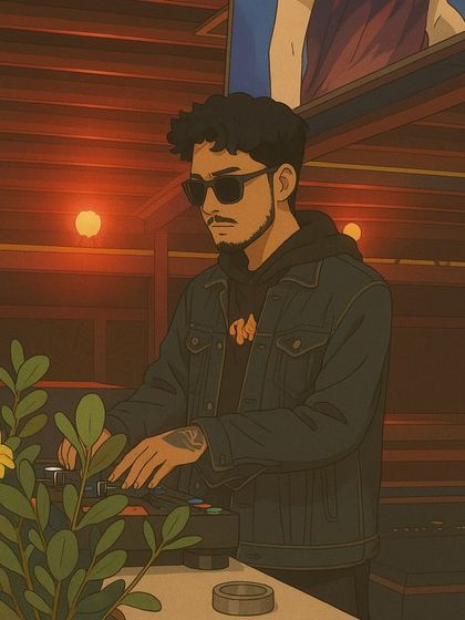 This anime version captures my cool, laid-back persona. The denim jacket and sunglasses are part of my signature look.