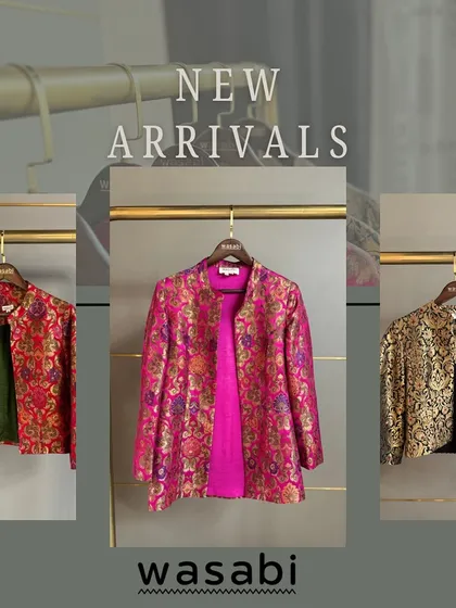 These are some of our new arrivals. Rooted in tradition and tailored for today, my Wasabi jackets are crafted from unique, handwoven silks that embody timeless elegance.