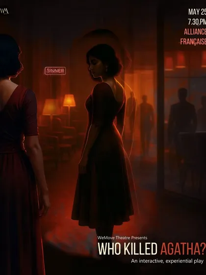 We invite you to step into a world of suspense with "Who Killed Agatha?". This poster captures the noir feel of our interactive murder mystery, where you, the audience, become the detective. It's an experience, not just a play.