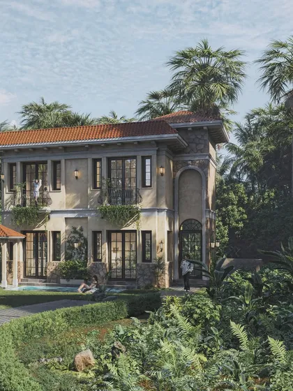 This visualization of a Mediterranean villa in Goa for Design Plus Builds is designed to evoke a sense of place. I meticulously rendered the terracotta roof tiles, the texture of the stucco, and the dense, tropical foliage to create an authentic and inviting atmosphere.