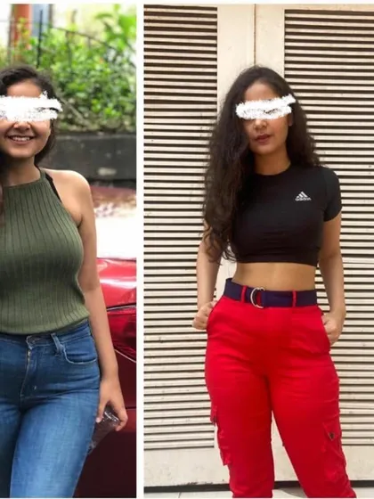 From the client diaries, this transformation showcases a significant change in body composition and confidence.
