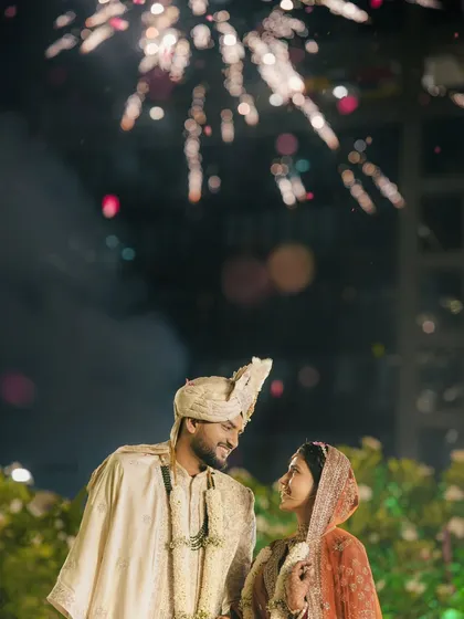 Ending the night with a bang. We capture the grand finale moments, like this stunning fireworks display, to provide a perfect, romantic end to your wedding album.