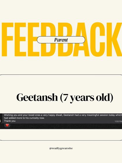 I love when a session sparks curiosity. Geetansh's parent shared that he had a "very meaningful session" that "added more to his curiosity." That's a huge win.