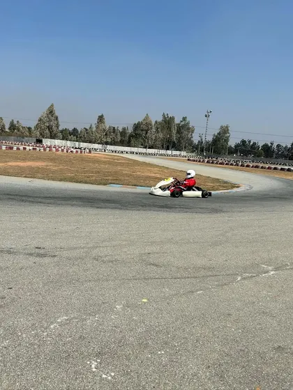 A young driver on track during a pre-season test.
