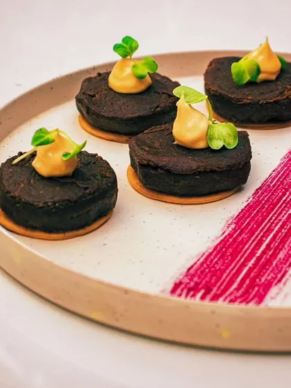 Bite-sized appetizers with artistic plating, showing the fine attention to detail that goes into every dish we create.