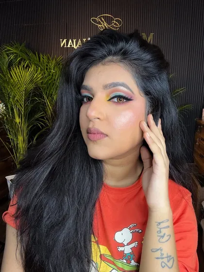 A full-face view of the creative look, showing my personality and love for colors.