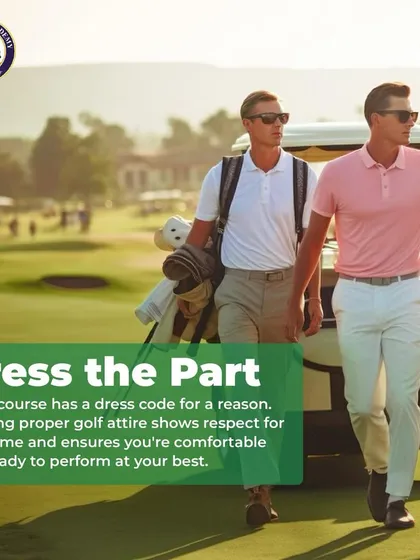 Dress the part. Wearing proper golf attire shows respect for the game and its traditions, and ensures you are comfortable and ready to perform.