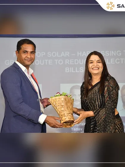 Our Head of EPC Projects, Chandraprakash Yadav, sharing insights on reducing electricity costs with solar at the C&I Business Meet.