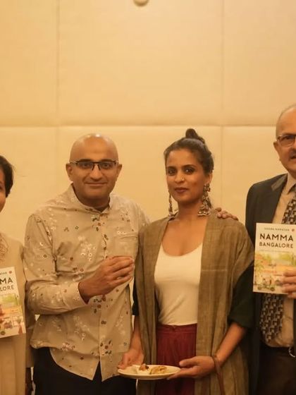 The author and special guests pose with the book. Our spaces provide a sophisticated backdrop for press photos and celebratory moments.