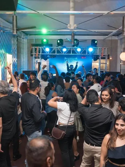 Another view of the packed dance floor at Badmaash, UB City.