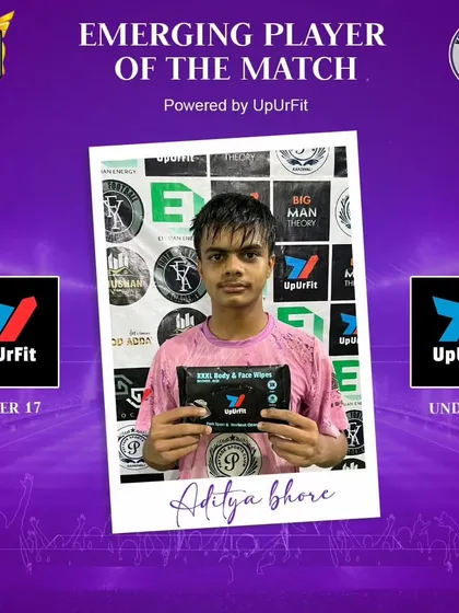 Aditya Bhore, another standout U-17 player, earning the Emerging Player of the Match award.
