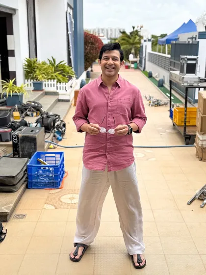 A smile after wrapping a scene. I believe in maintaining a positive vibe on set, even after a long day of shooting.