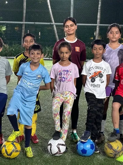 The first group of players at our new Ghansoli location, ready to start their football journey with FANM.