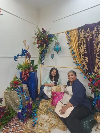 Our advanced students learn to bring grand visions to life. This elaborate Arabian Nights themed decor, created for a final project, showcases the professional-level event styling skills you will develop during the course.