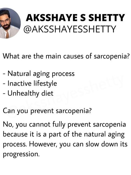 Sarcopenia is the age-related loss of muscle mass and strength. I explain how an inactive lifestyle speeds it up and why strength training and a protein-rich diet are crucial for slowing its progression and aging well.
