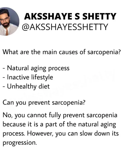 Sarcopenia is the age-related loss of muscle mass and strength. I explain how an inactive lifestyle speeds it up and why strength training and a protein-rich diet are crucial for slowing its progression and aging well.